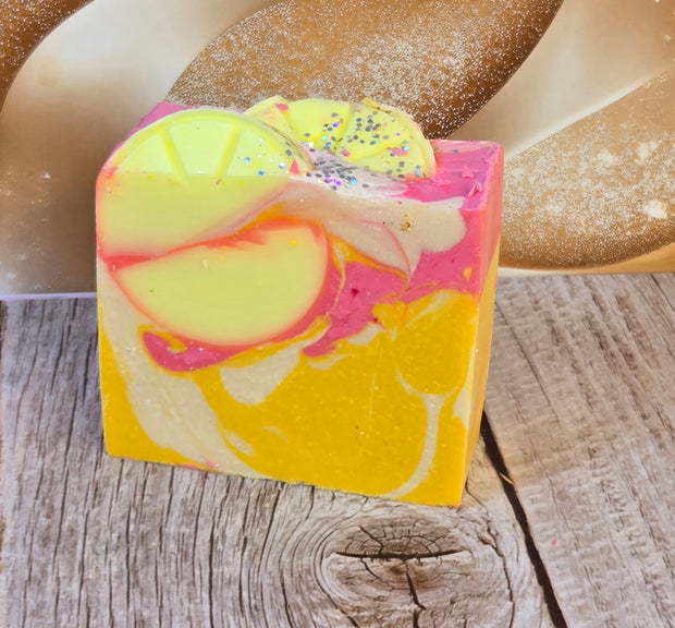 Lemon Cookie Bar Organic Cold Process Swirl Soap. Handmade All Natural Handcrafted Soap. Cute Swirl Soap! Yoni Soap Bar