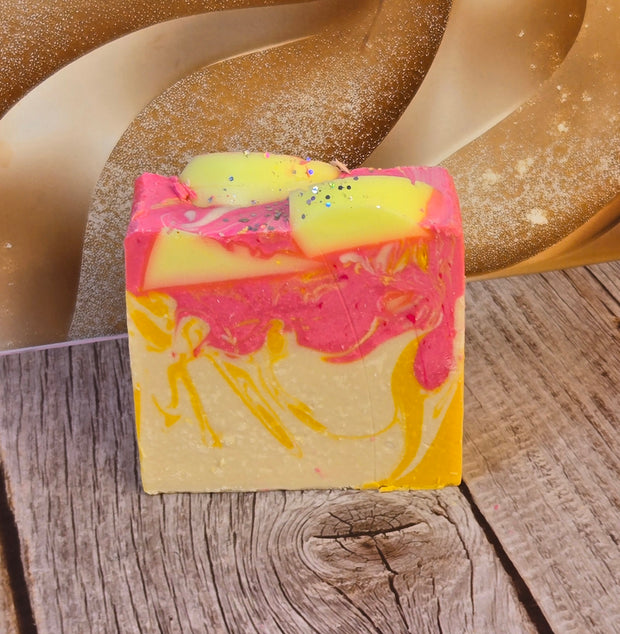 Lemon Cookie Bar Organic Cold Process Swirl Soap. Handmade All Natural Handcrafted Soap. Cute Swirl Soap! Yoni Soap Bar