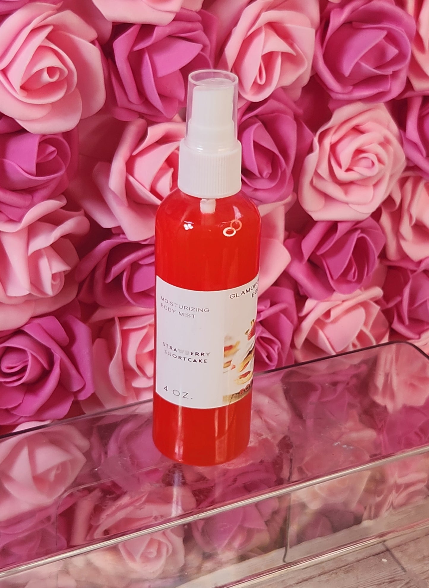 Strawberry Shortcake Body & Hair Spray. 4 oz Handmade Moisturizing Hair and Body Mist.  Alcohol Free! Room Freshener. - Glamorous Beauty & Boutique