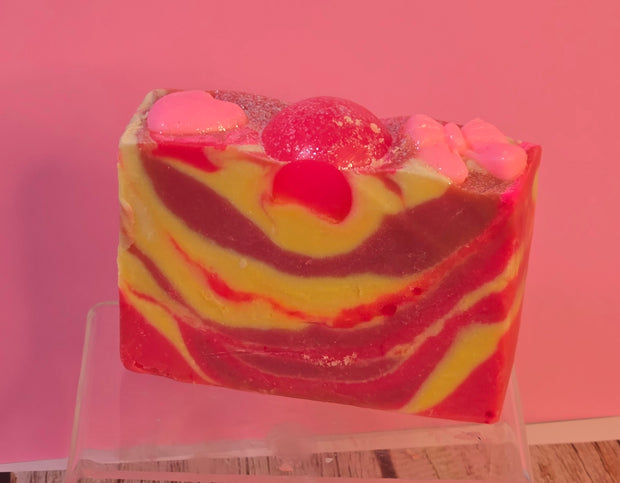 Pink Stilettos Organic Cold Process Swirl Soap with Frosting. Handmade All Natural Handcrafted Soap. Cute Swirl Soap! Pink Soap Bar. Yoni Soap