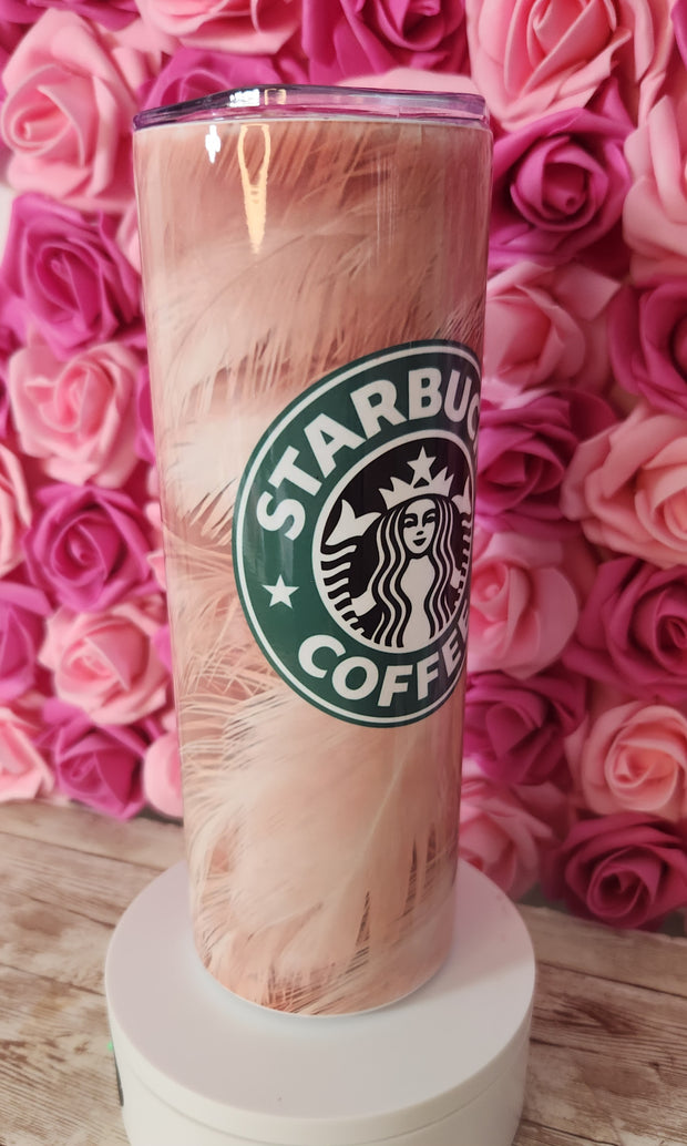 Starbucks Pink Feathers Tumbler – 20 oz Glam Drinkware