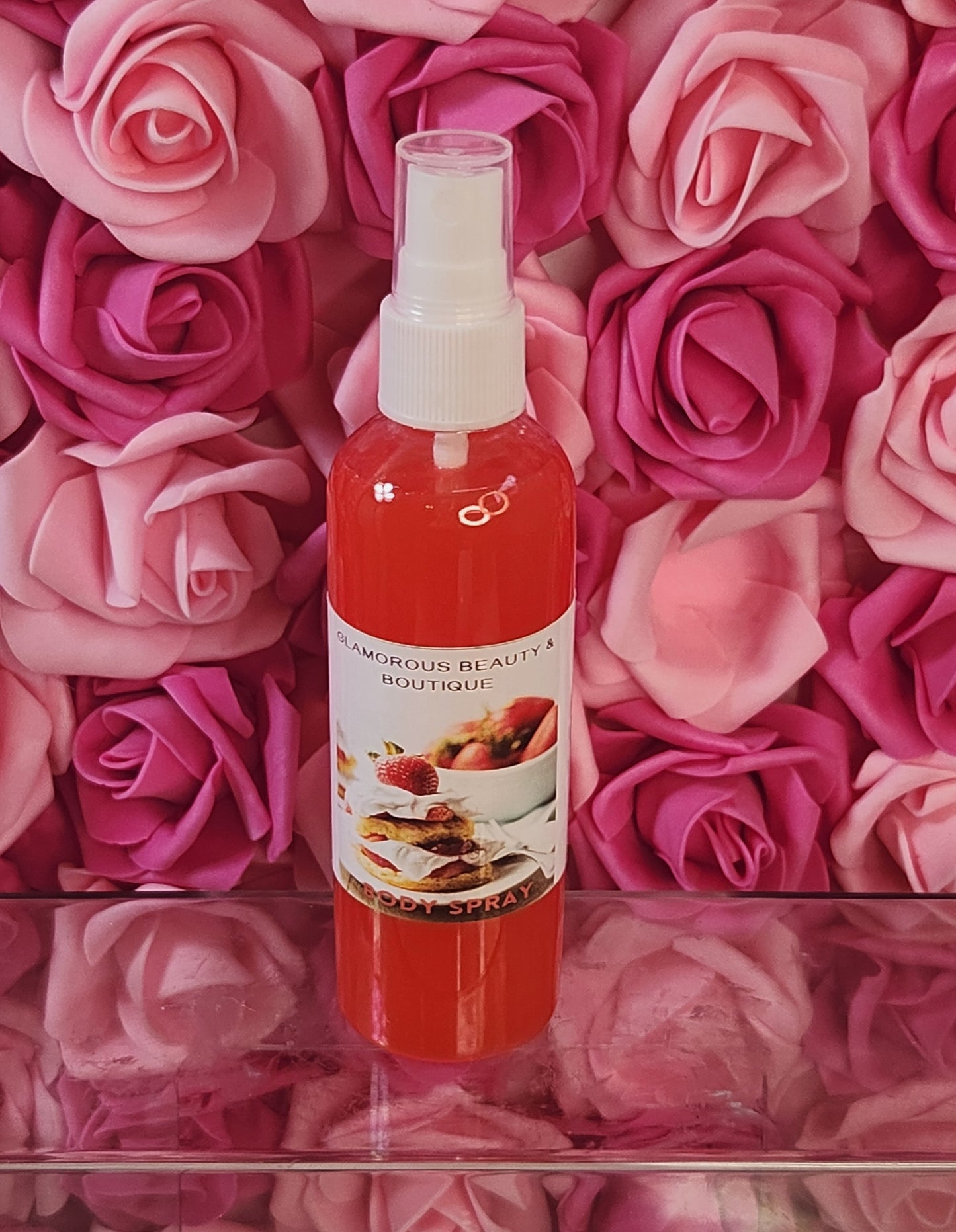 Strawberry Shortcake Body & Hair Spray. 4 oz Handmade Moisturizing Hair and Body Mist.  Alcohol Free! Room Freshener. - Glamorous Beauty & Boutique