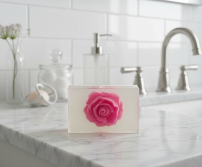 Rose Quartz Handmade All Natural Goat Milk & Shea Butter Soap.Makeup Brush Cleaner. Cute Handcrafted Soap