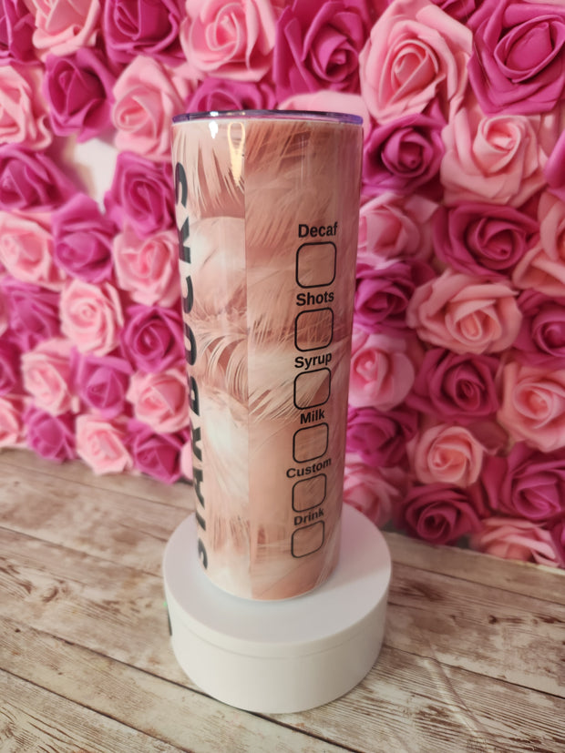 Starbucks Pink Feathers Tumbler – 20 oz Glam Drinkware