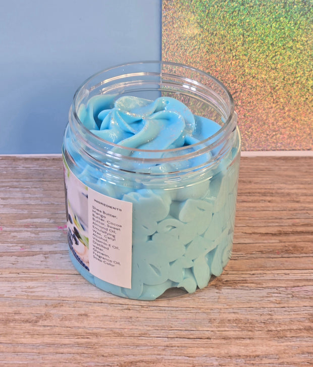 Blueberry Jam Whipped Body Butter. Handmade Shea & Mango Butter Body Frosting. All Natural Non Greasy No Melt Body Butter