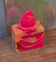 Pink Strawberry Organic Cold Process Swirl Soap. Handmade All Natural Handcrafted Soap. Cute Swirl Soap! Pink Soap Bar. Yoni Soap