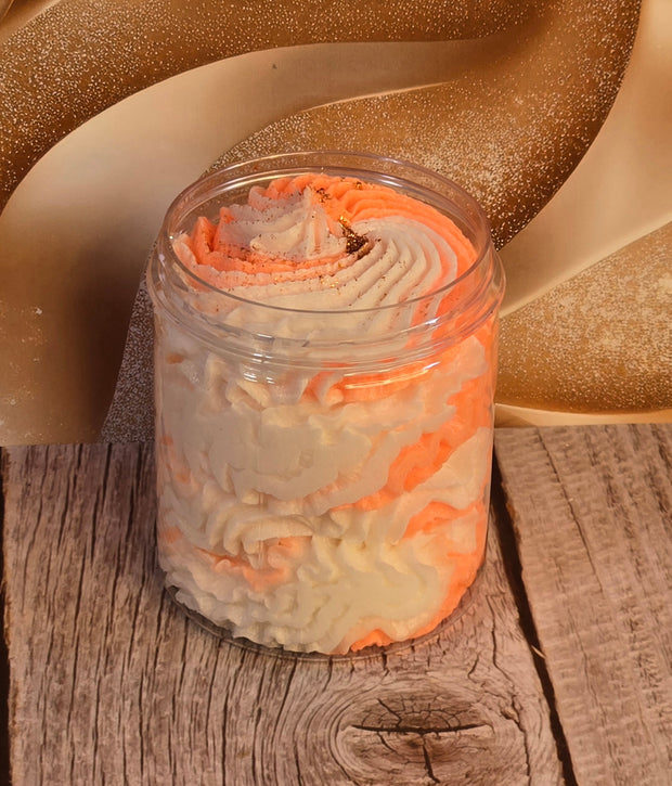 Vanilla Pumpkin Marshmallow Whipped Foaming Sugar Scrub. Exfoliating Body Wash & Scrub. All Natural Shea Butter Whipped Soap and Shaving Cream.
