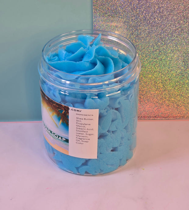 Bali Breeze Whipped Foaming Sugar Scrub. Exfoliating Body Wash & Scrub. All Natural Shea Butter Whipped Soap and Shaving Cream.