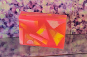Aloha Paradise Handmade All Natural Goat Milk & Shea Butter Soap with Embeds. Yoni Soap Bar. Cute Handcrafted Layered Soap