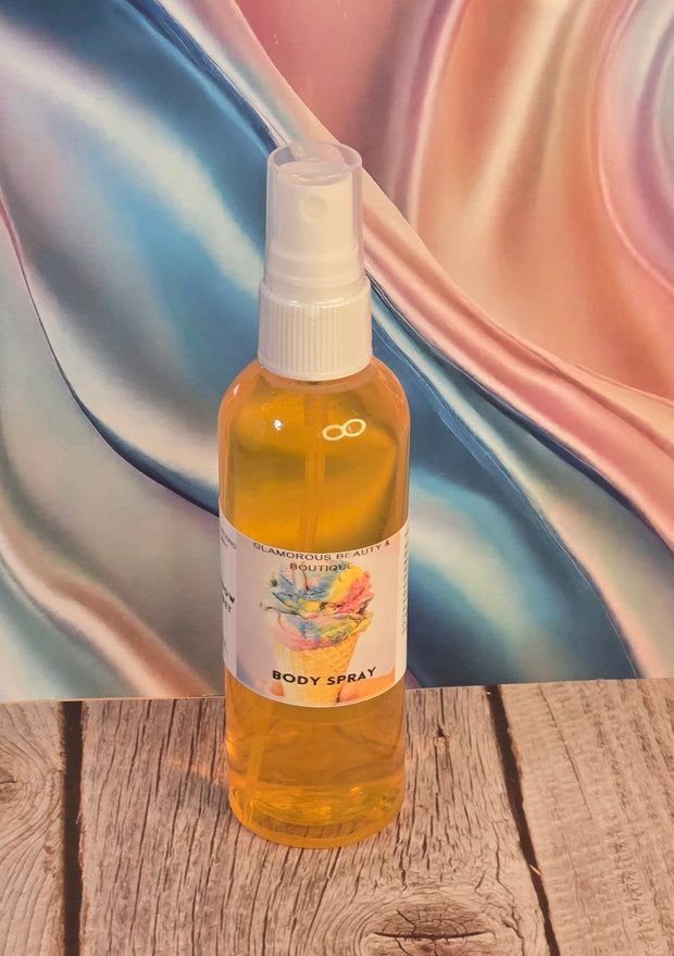 Rainbow Sherbet Body & Hair Spray. 4 oz Handmade Moisturizing Hair and Body Mist.  Alcohol Free! Room Freshener.