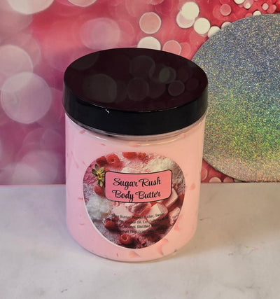 Sugar Rush Whipped Body Butter. Handmade Shea, Cocoa and Mango Butter Body Frosting. All Natural Non Greasy No Melt Body Butter