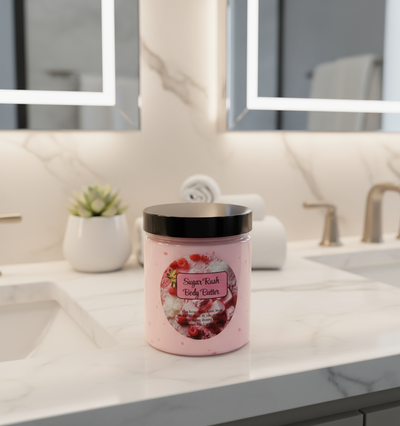 Sugar Rush Whipped Body Butter. Handmade Shea, Cocoa and Mango Butter Body Frosting. All Natural Non Greasy No Melt Body Butter