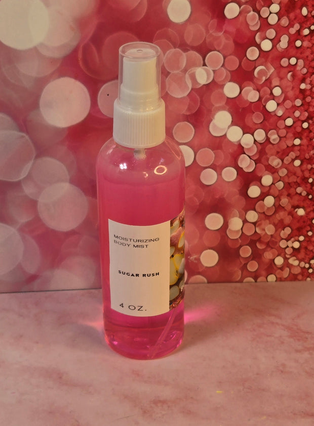 Sugar Rush Body & Hair Spray. 4 oz Handmade Moisturizing Hair and Body Mist.  Alcohol Free! Room Freshener.