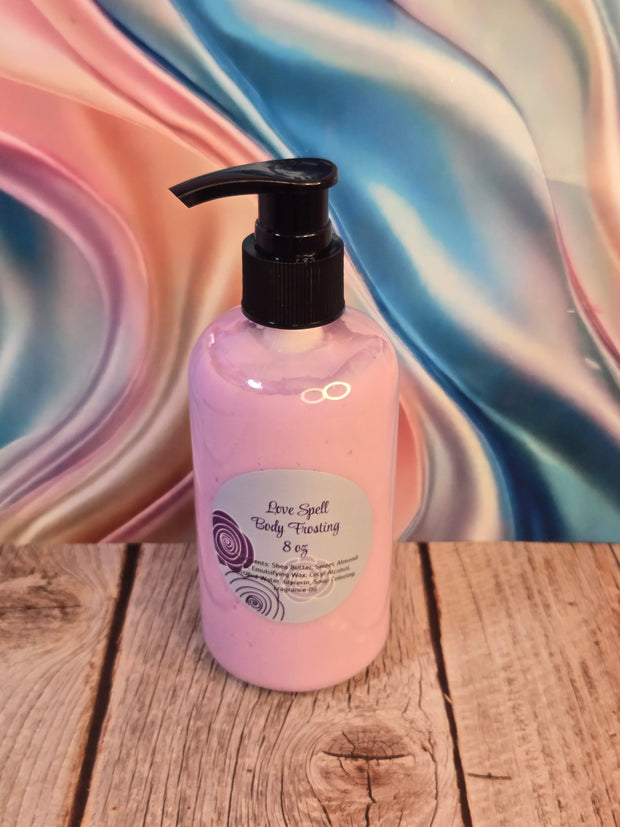 Love Spell Type Whipped Shea Butter Moisturizer. Handmade Shea Butter Body Frosting. All Natural Hand and Body Lotion 8 oz