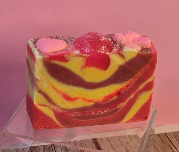 Pink Stilettos Organic Cold Process Swirl Soap with Frosting. Handmade All Natural Handcrafted Soap. Cute Swirl Soap! Pink Soap Bar. Yoni Soap