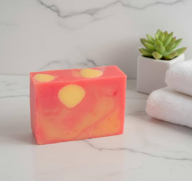 Peach, Peony & Pearl Organic Cold Process Swirl Soap. Handmade All Natural Handcrafted Soap. Cute Swirl Soap! Pink Soap Bar. Yoni Soap