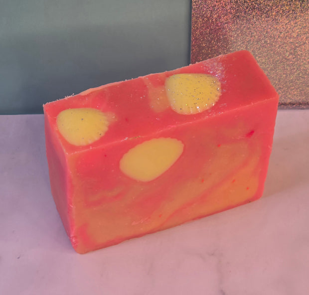Peach Peony & Pearl Organic Cold Process Swirl Soap. Handmade All Natural Handcrafted Soap. Cute Swirl Soap! Pink Soap Bar. Yoni Soap