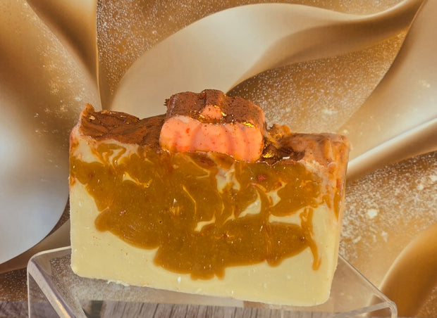Pumpkin Cheesecake Organic Cold Process Swirl Soap. Handmade All Natural Handcrafted Soap. Cute Swirl Soap! Yoni Soap Bar