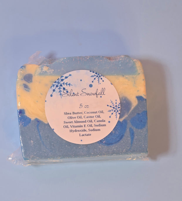 Silent Snowfall Organic Cold Process Swirl Soap. Handmade All Natural Soap Bar. Cute Swirl Soap! Moisturizing Yoni Soap