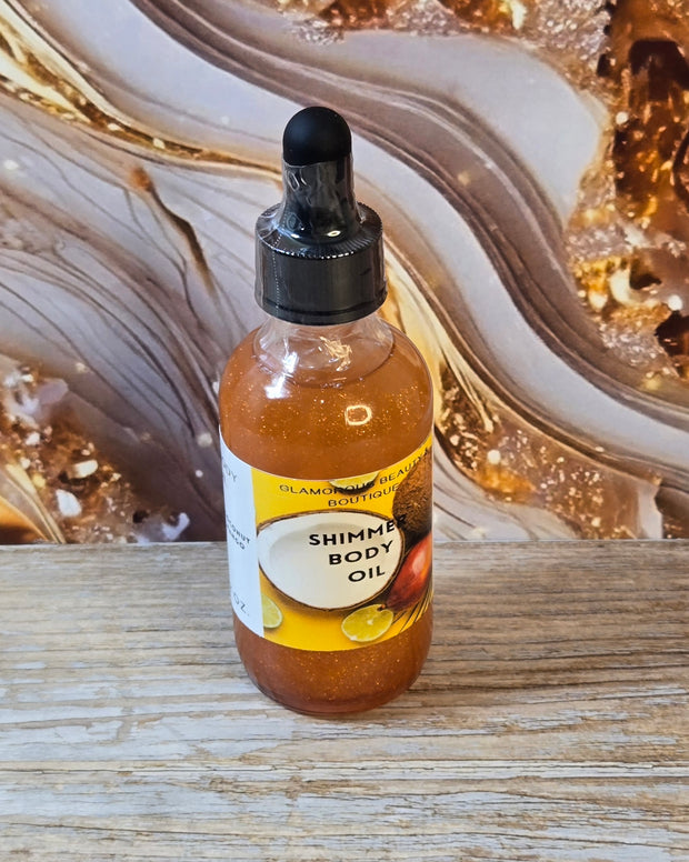 Coconut Mango All Natural Shimmer Body Oil. Luxurious and Moisturizing Body Oil for Dry or Normal Skin. Massage Oil. - Glamorous Beauty & Boutique 