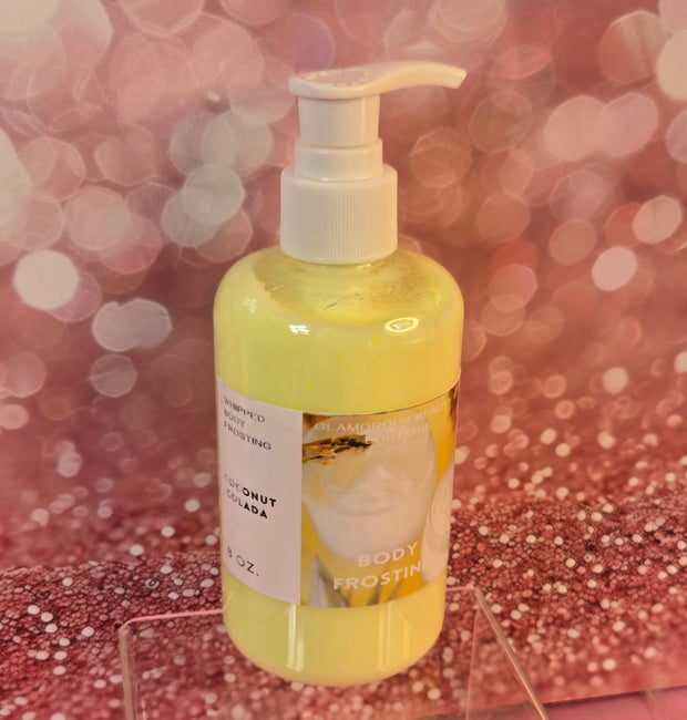 Coconut Colada Whipped Shea Butter Moisturizer. Handmade Shea Butter Body Frosting. All Natural Hand and Body Lotion 8 oz