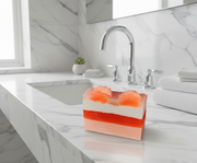 Orange Creamsicle Handmade All Natural Goat Milk & Shea Butter Soap with Embeds. Yoni Soap Bar. Cute Handcrafted Layered Soap