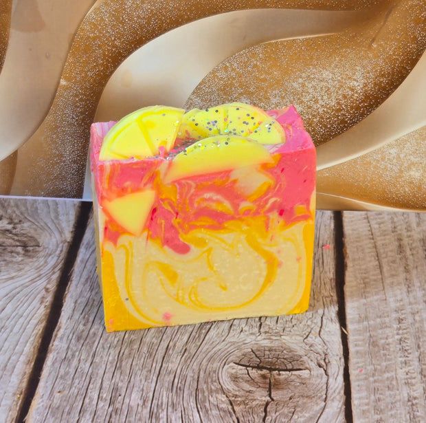 Lemon Cookie Bar Organic Cold Process Swirl Soap. Handmade All Natural Handcrafted Soap. Cute Swirl Soap! Yoni Soap Bar