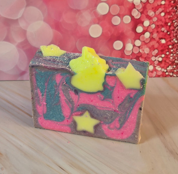 Over The Rainbow Organic Cold Process Swirl Soap. Handmade All Natural Handcrafted Soap. Cute Swirl Soap! Pink Soap Bar. Yoni Soap