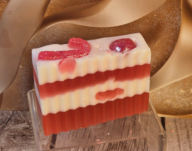 Candy Cane Handmade All Natural Goat Milk & Shea Butter Cereal Soap. Makeup Brush Cleaner. Cute Handcrafted Novelty Soap. Faux Food Soap.