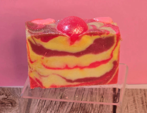 Pink Stilettos Organic Cold Process Swirl Soap with Frosting. Handmade All Natural Handcrafted Soap. Cute Swirl Soap! Pink Soap Bar. Yoni Soap