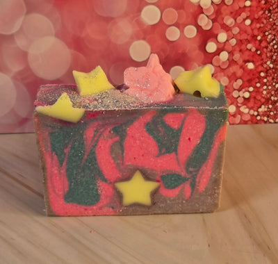Over The Rainbow Organic Cold Process Swirl Soap. Handmade All Natural Handcrafted Soap. Cute Swirl Soap! Pink Soap Bar. Yoni Soap
