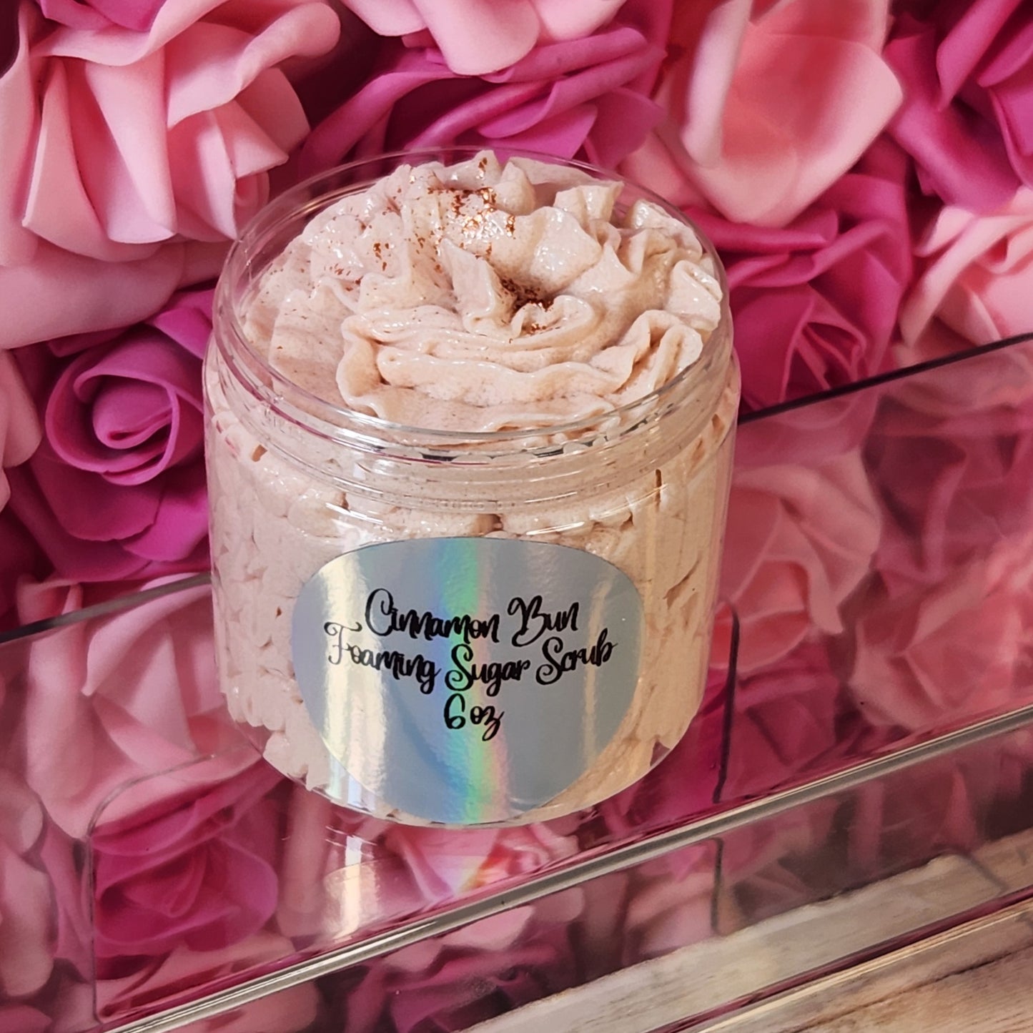 Cinnamon Bun Whipped Foaming Shea Butter Sugar Scrub. Exfoliating Body Wash & Scrub. All Natural Whipped Soap Scrub. Shaving Cream. - Glamorous Beauty & Boutique