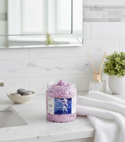 Heavenly Type Whipped Foaming Sugar Scrub. Exfoliating Body Wash & Scrub. All Natural Shea Butter Whipped Soap and Shaving Cream.