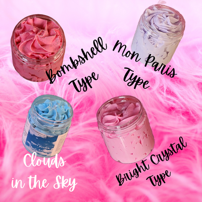 Perfume Inspired Whipped Body Butter Bundle. Handmade Shea & Mango Butter Body Moisturizer. Set of 4 All Natural Non Greasy Emulsified Body Butters. All Natural Skincare Moisturizing
