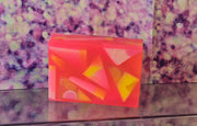 Aloha Paradise Handmade All Natural Goat Milk & Shea Butter Soap with Embeds. Yoni Soap Bar. Cute Handcrafted Layered Soap