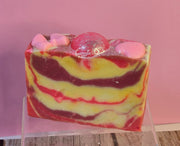 Pink Stilettos Organic Cold Process Swirl Soap with Frosting. Handmade All Natural Handcrafted Soap. Cute Swirl Soap! Pink Soap Bar. Yoni Soap