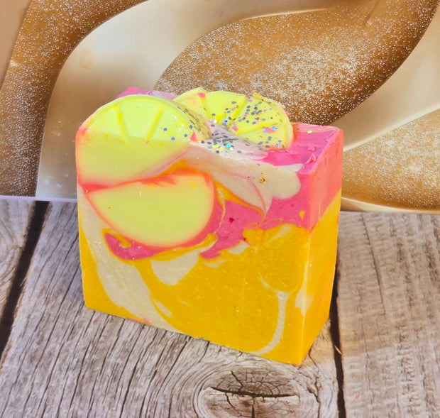 Lemon Cookie Bar Organic Cold Process Swirl Soap. Handmade All Natural Handcrafted Soap. Cute Swirl Soap! Yoni Soap Bar