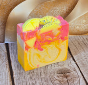 Lemon Cookie Bar Organic Cold Process Swirl Soap. Handmade All Natural Handcrafted Soap. Cute Swirl Soap! Yoni Soap Bar
