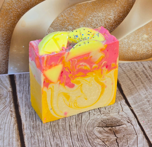 Lemon Cookie Bar Organic Cold Process Swirl Soap. Handmade All Natural Handcrafted Soap. Cute Swirl Soap! Yoni Soap Bar