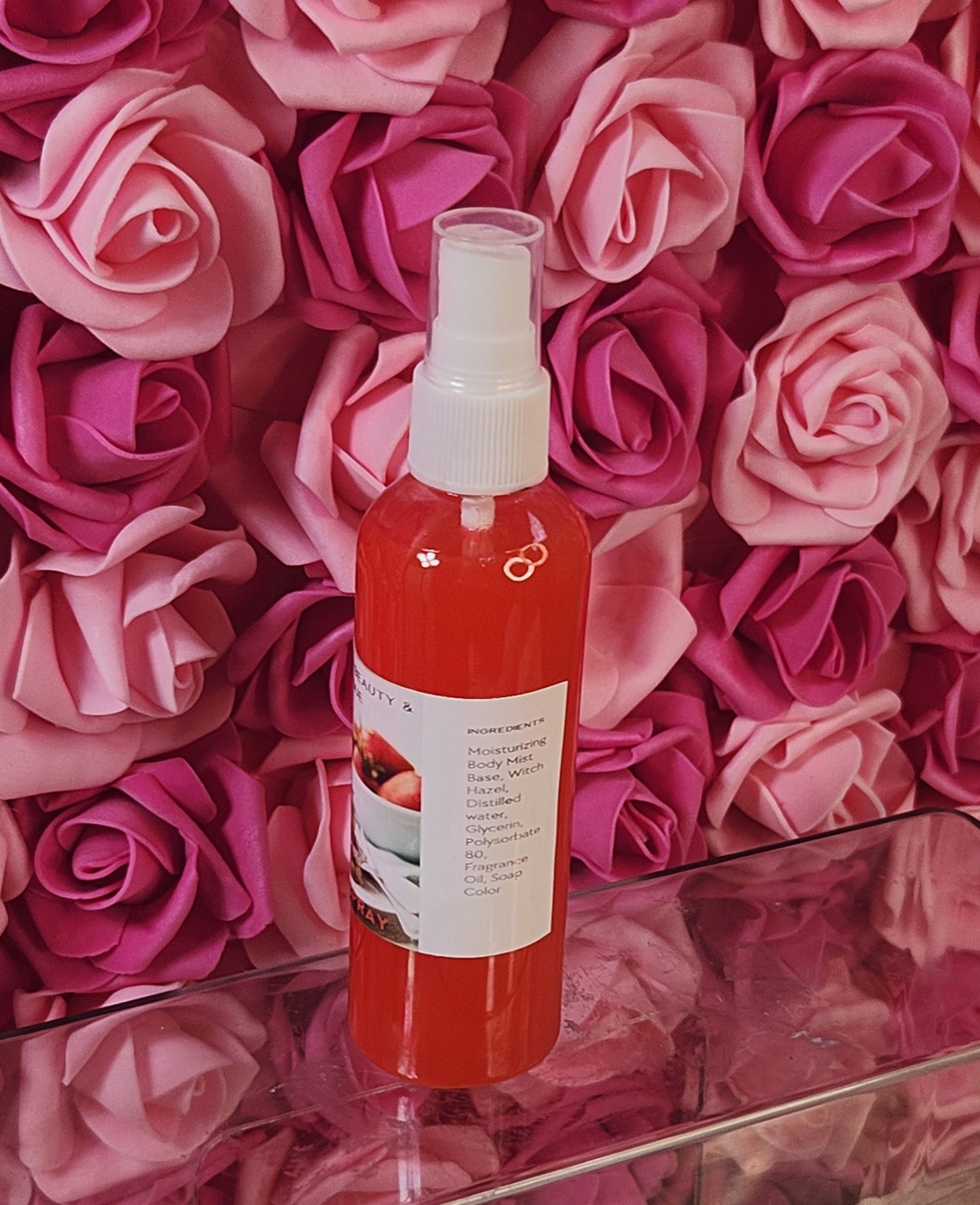 Strawberry Shortcake Body & Hair Spray. 4 oz Handmade Moisturizing Hair and Body Mist.  Alcohol Free! Room Freshener. - Glamorous Beauty & Boutique