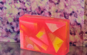 Aloha Paradise Handmade All Natural Goat Milk & Shea Butter Soap with Embeds. Yoni Soap Bar. Cute Handcrafted Layered Soap