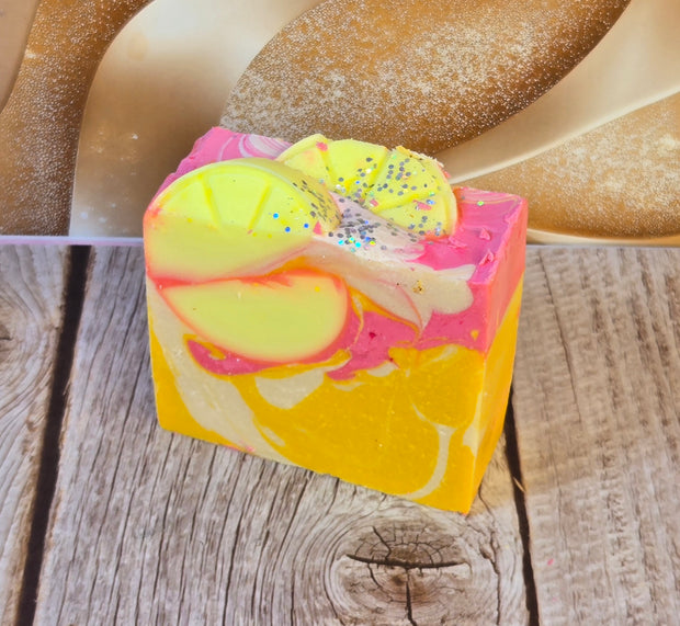 Lemon Cookie Bar Organic Cold Process Swirl Soap. Handmade All Natural Handcrafted Soap. Cute Swirl Soap! Yoni Soap Bar