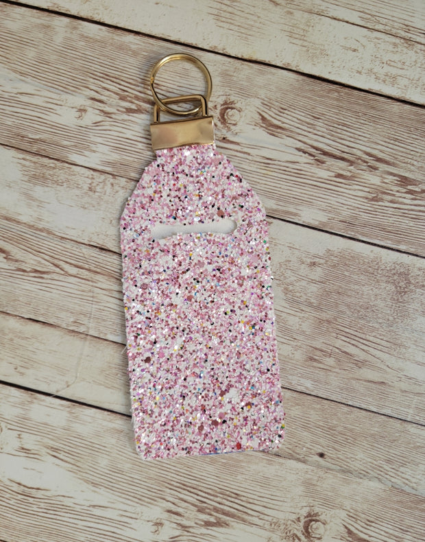 Faux Leather Chapstick and Lipstick Holder for Keychain. Glam Keychain Accessories Lipstick Holder Keychain