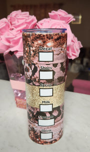 Starbucks Rose Gold Sequin and Leopard 20 oz Stainless Steel Tumbler with Lid, Ideal for Coffee Lovers, Stylish Design, Hand Wash Only - Drinkware, Bottle - Glamorous Beauty & Boutique