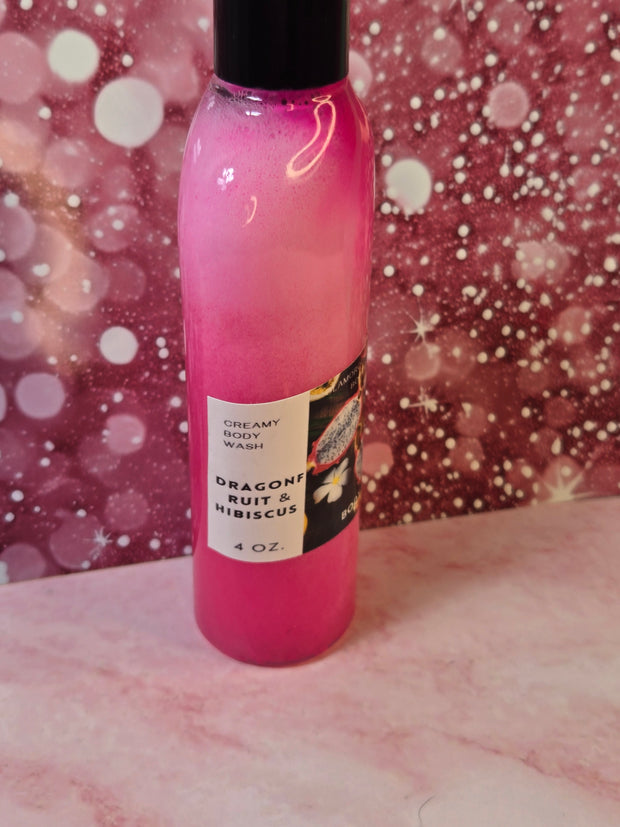 Dragonfruit & Hibiscus Foaming All Natural Body Wash. Handmade Moisturizing Shower Gel. luxurious Cleanser