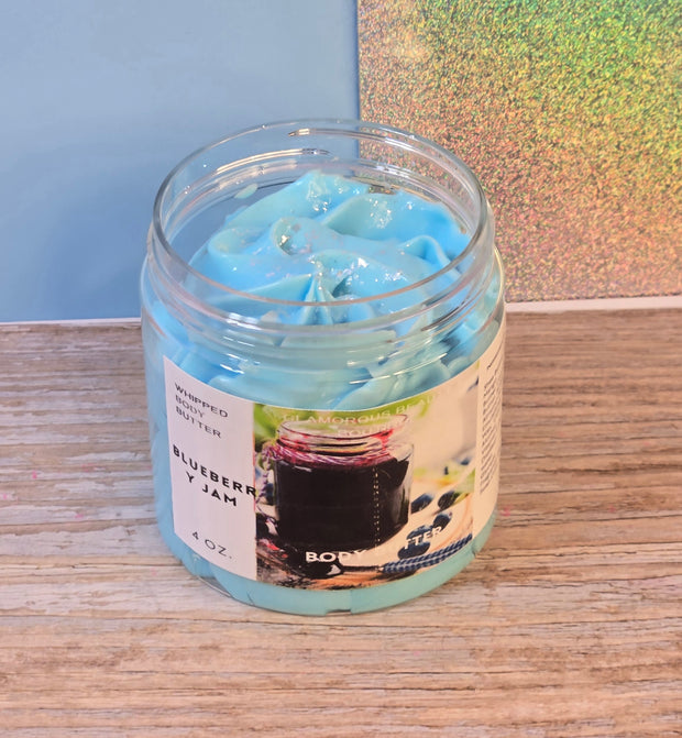 Blueberry Jam Whipped Body Butter. Handmade Shea & Mango Butter Body Frosting. All Natural Non Greasy No Melt Body Butter