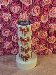 Pink Coquette Bow Stainless Steel Tumbler for Coffee Lovers! Skinny 20 oz Tumbler