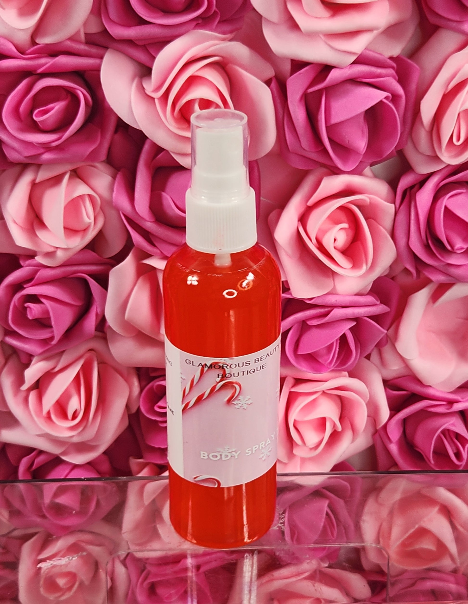 Candy Cane Moisturizing Body Spray. 4 oz Handmade Alcohol Free Hair and Body Mist - Glamorous Beauty & Boutique