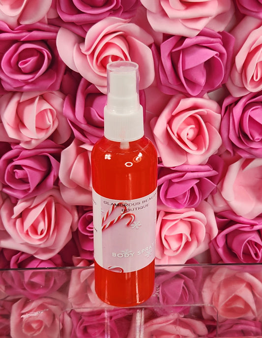 Candy Cane Moisturizing Body Spray. 4 oz Handmade Alcohol Free Hair and Body Mist - Glamorous Beauty & Boutique