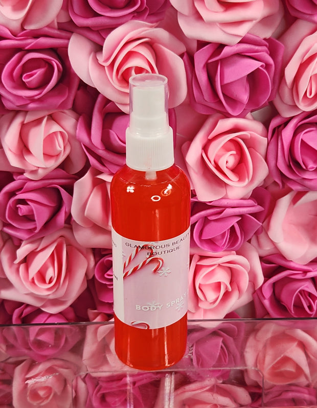 Candy Cane Moisturizing Body Spray. 4 oz Handmade Alcohol Free Hair and Body Mist - Glamorous Beauty & Boutique